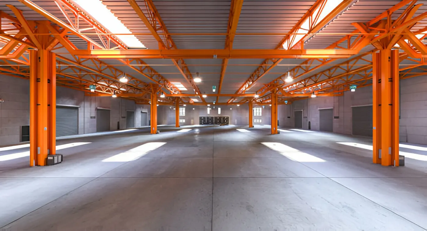Weld-up metal building framed on site by Metal Warehouse Inc.